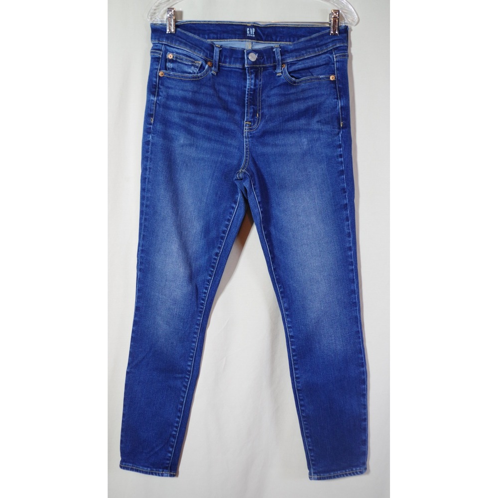 Gap True Skinny Jeans‎ Womens 10/30 Medium Wash Blue Mid Rise Denim Stretch